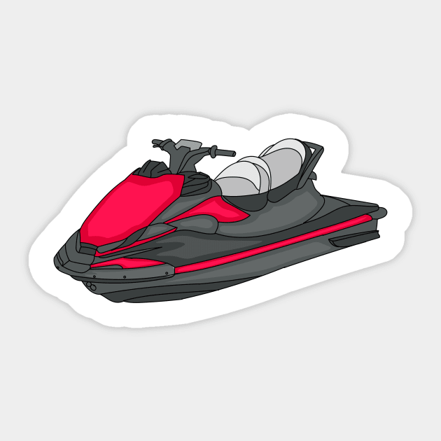 Jet ski cartoon illustration Sticker by Cartoons of fun